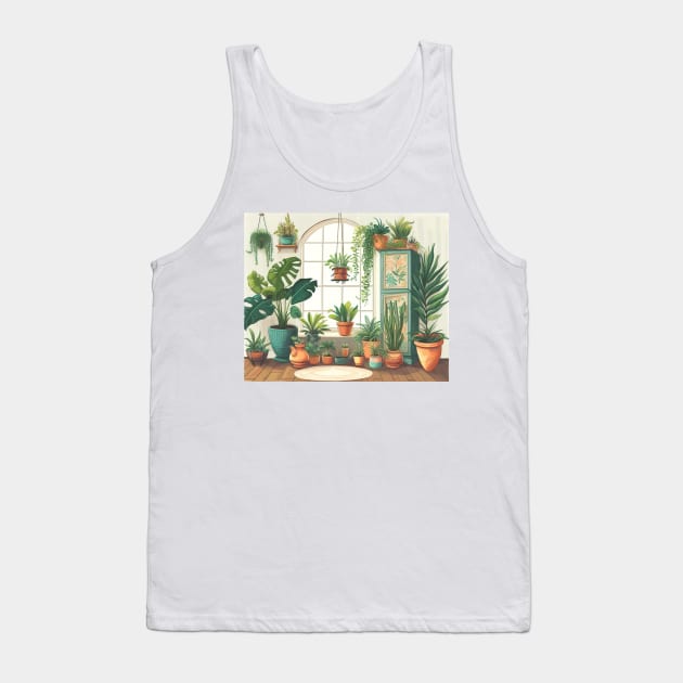 Indoor Garden Oasis - Houseplants by the Window - Indoor Jungle Tank Top by Star Fragment Designs